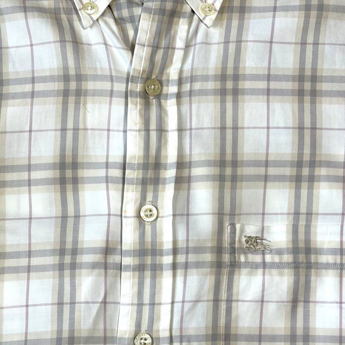 버버리 노바체크 화이트 셔츠 M 상품이미지4