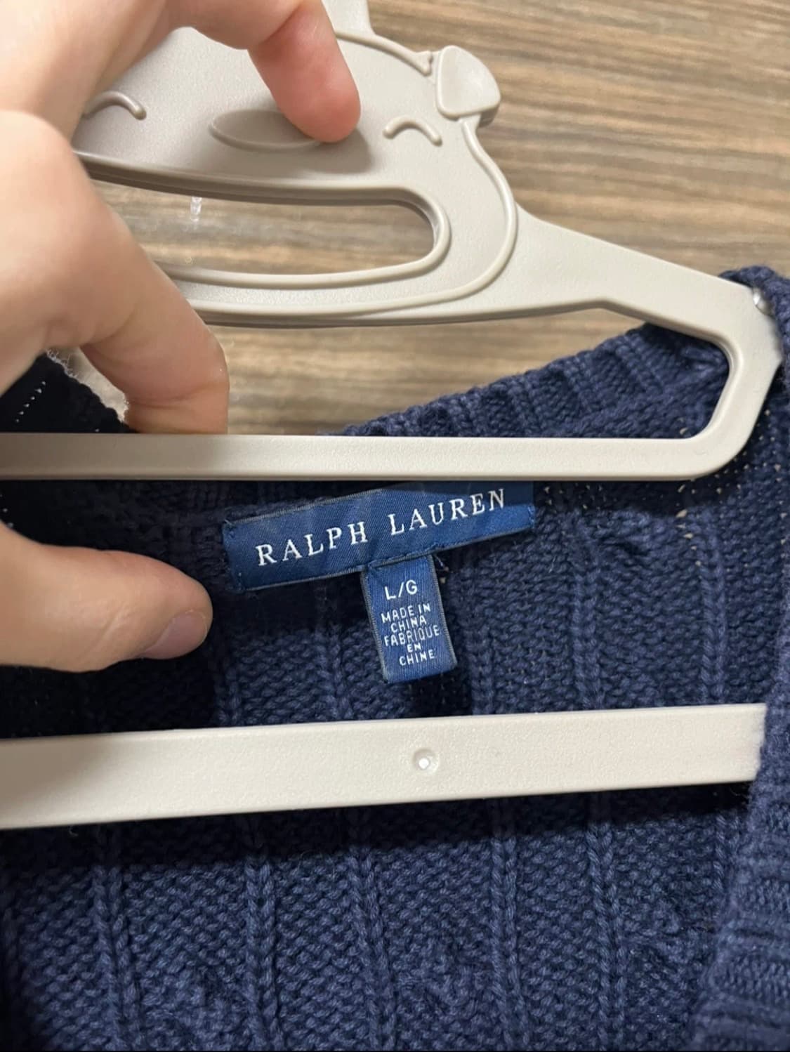 폴로 케이블 니트 브이넥 네이비 상품이미지2