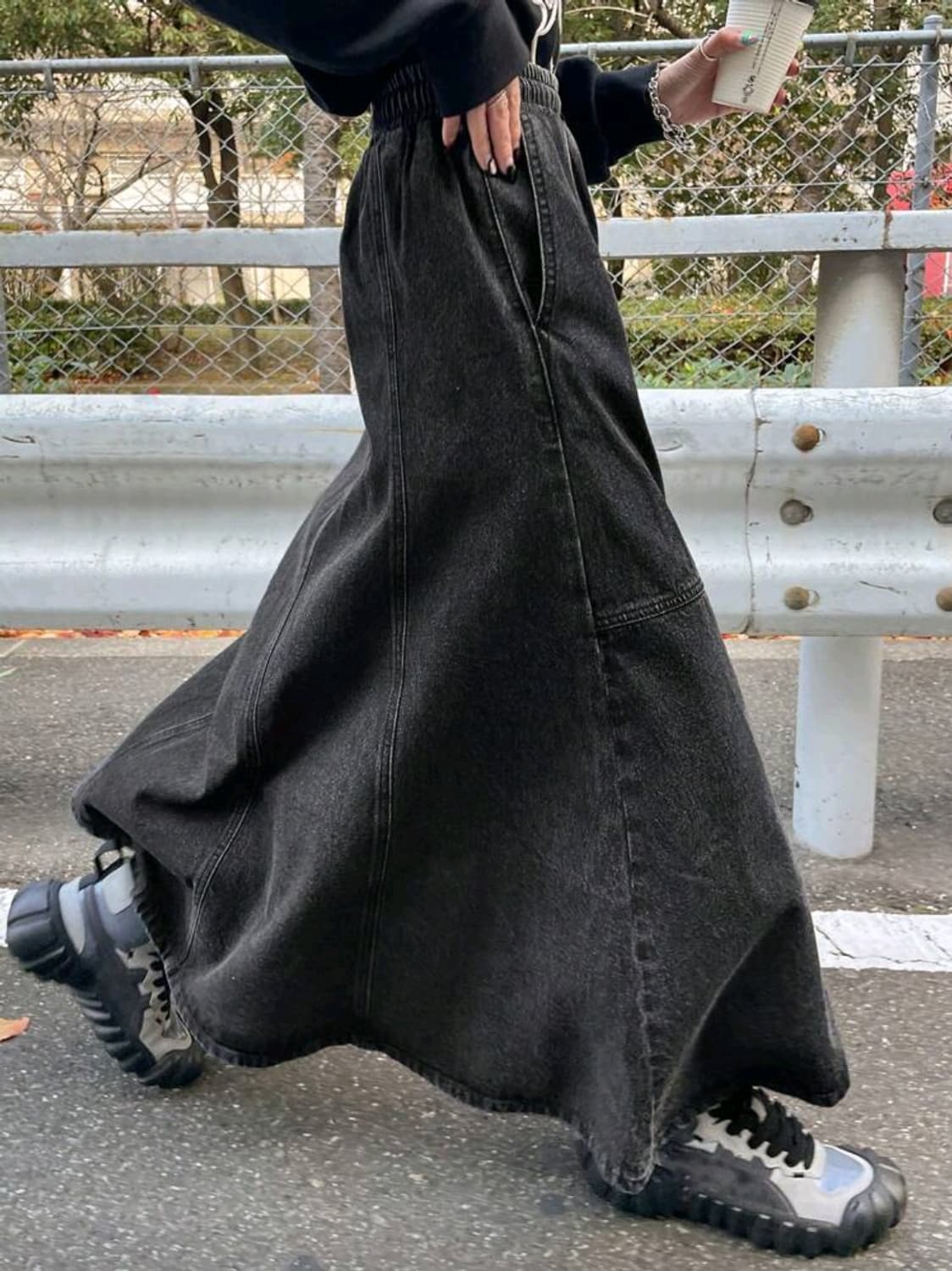 빈티지 워싱 롱슬리브 스커트 상품이미지3