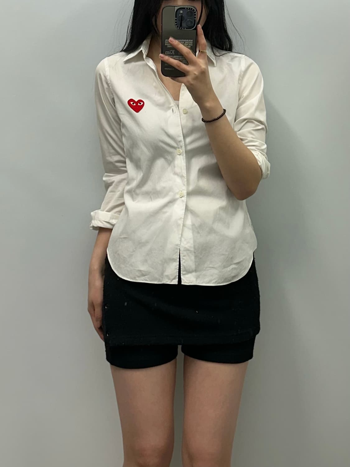 꼼데가르송 플레이 와펜 화이트 셔츠 상품이미지1