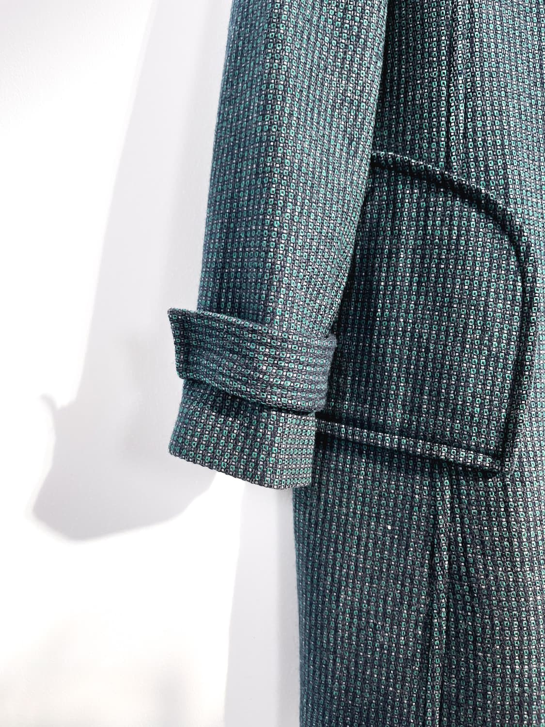 빈티지 블루 그린 울 코트 상품이미지5