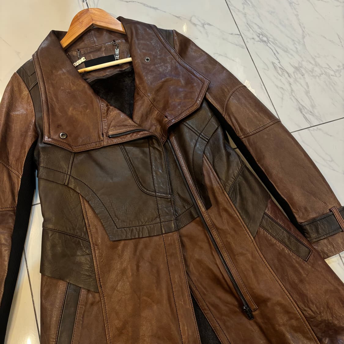 하이넥 양가죽코트 투웨이 sheep leather coat v-kei  상품이미지4