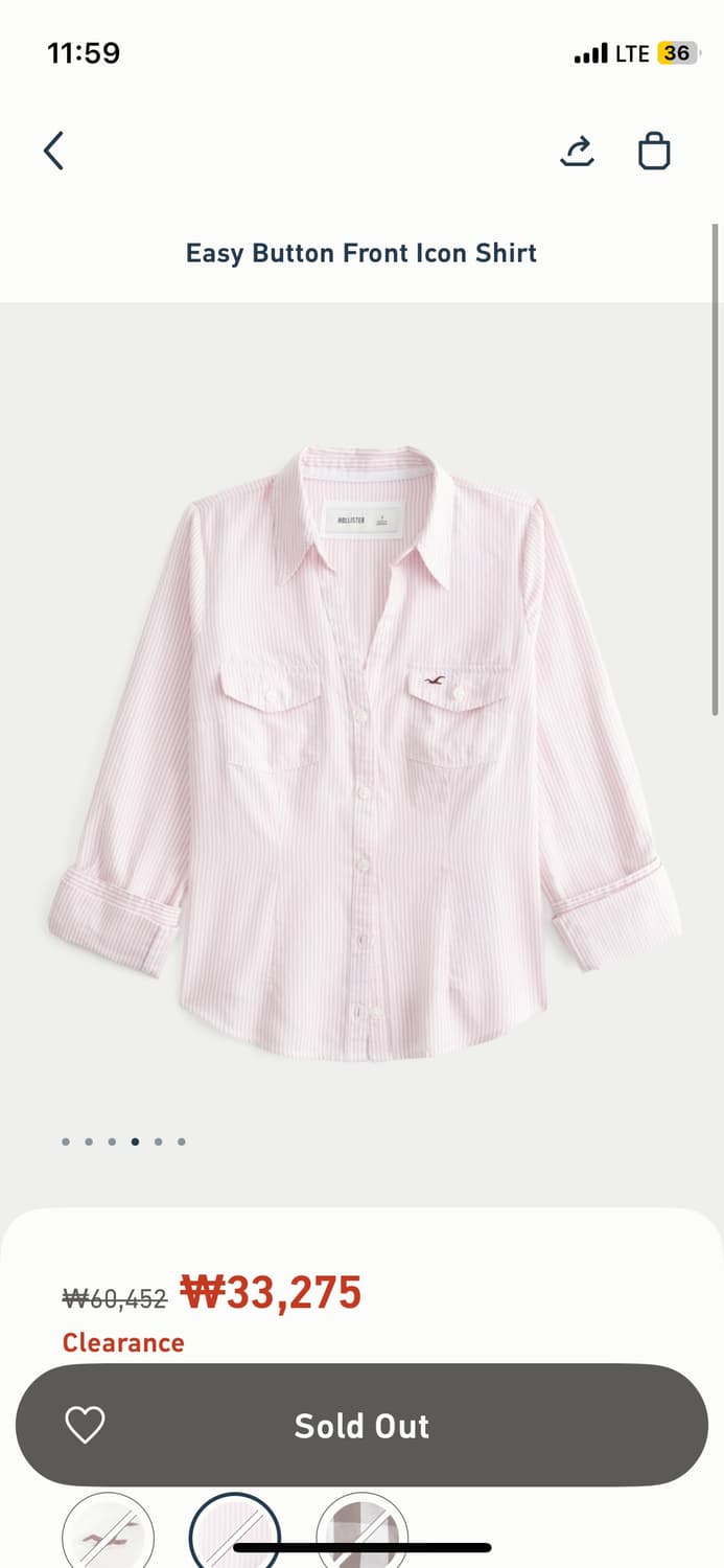 Hollister strip shirts pink 상품이미지2