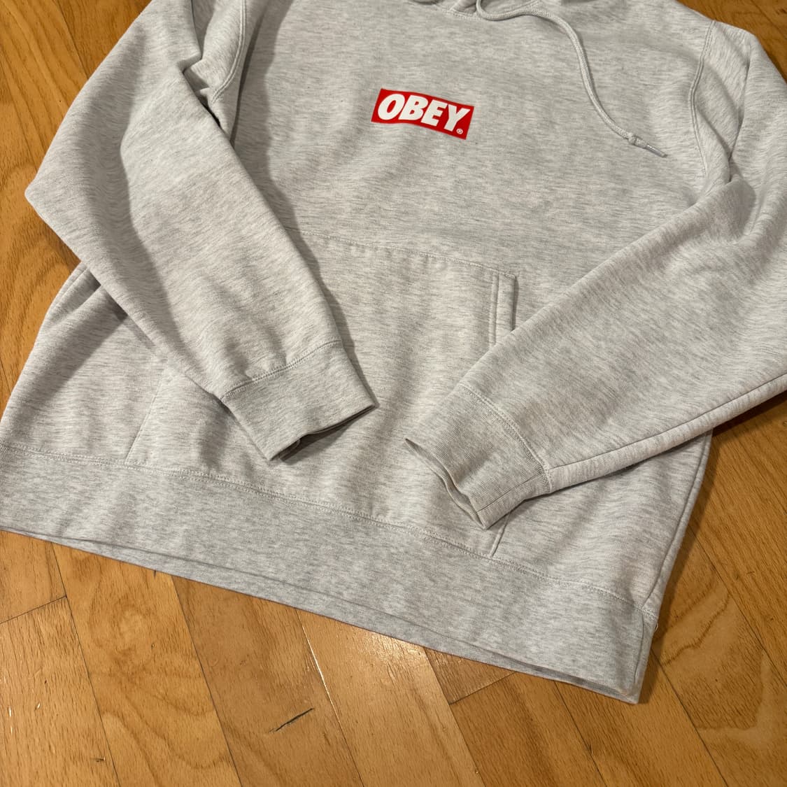 OBEY 오베이 박스로고 후드티 그레이 L 상품이미지4