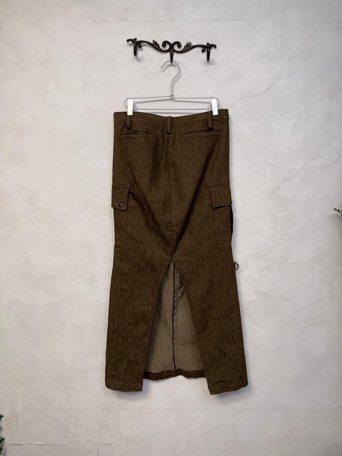 Michel Klein brown denim back slit sk  상품이미지3