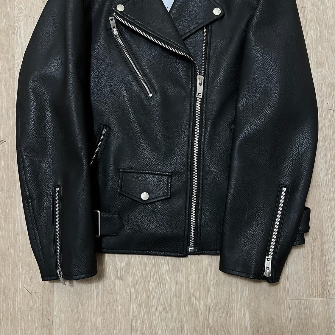 드레스볼륨 남성 더블 라이더 가죽자켓 L/100  상품이미지3