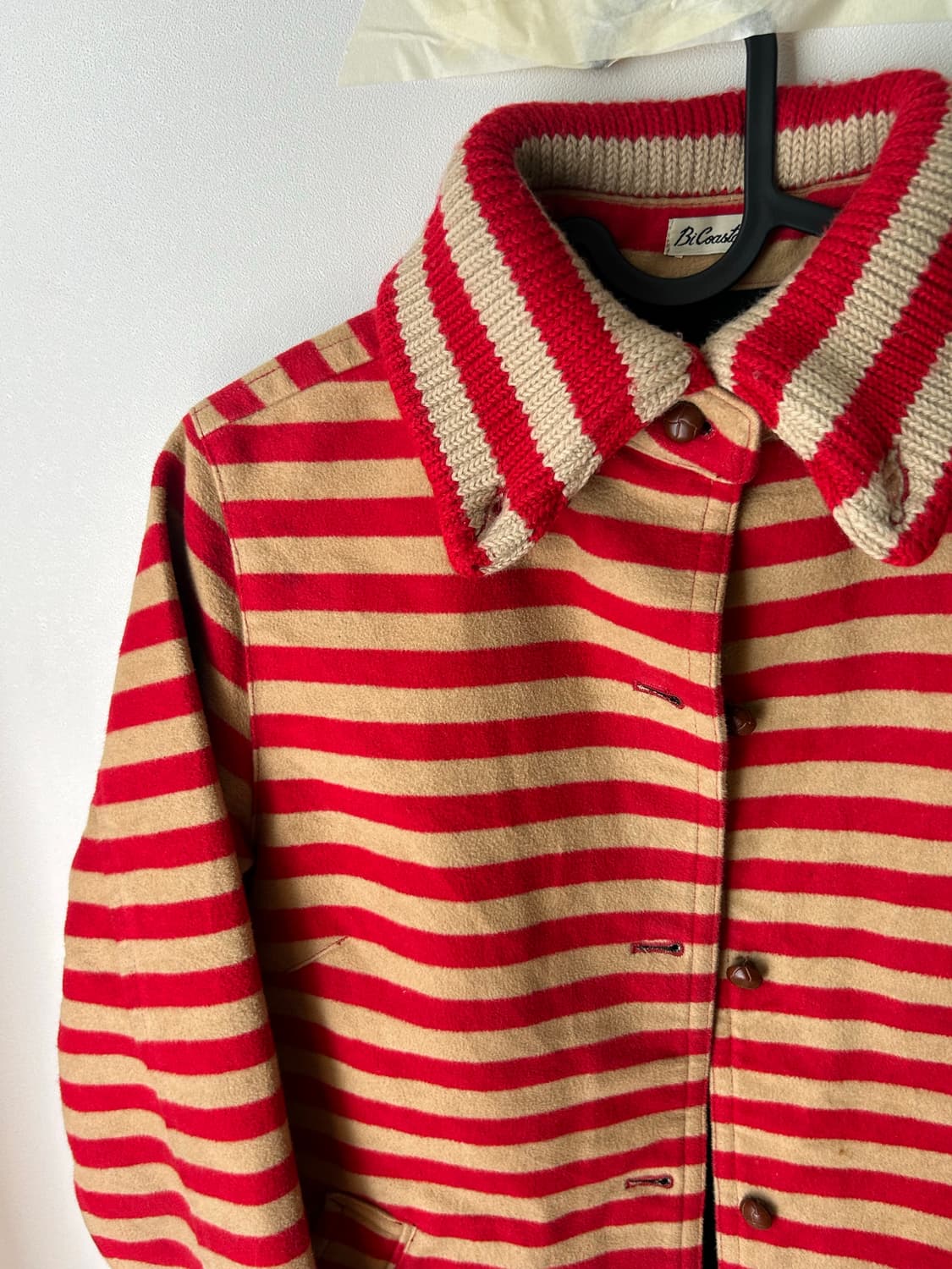 Vintage 코튼 스웨이드 스트라이프 싱글 자켓 상품이미지3