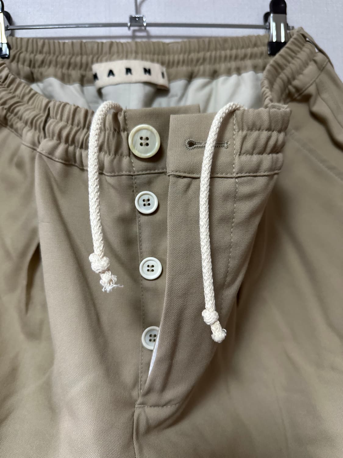 23ss 마르니 베이지색  배기 코튼 팬츠 s사이즈(새상품급!!) 상품이미지2