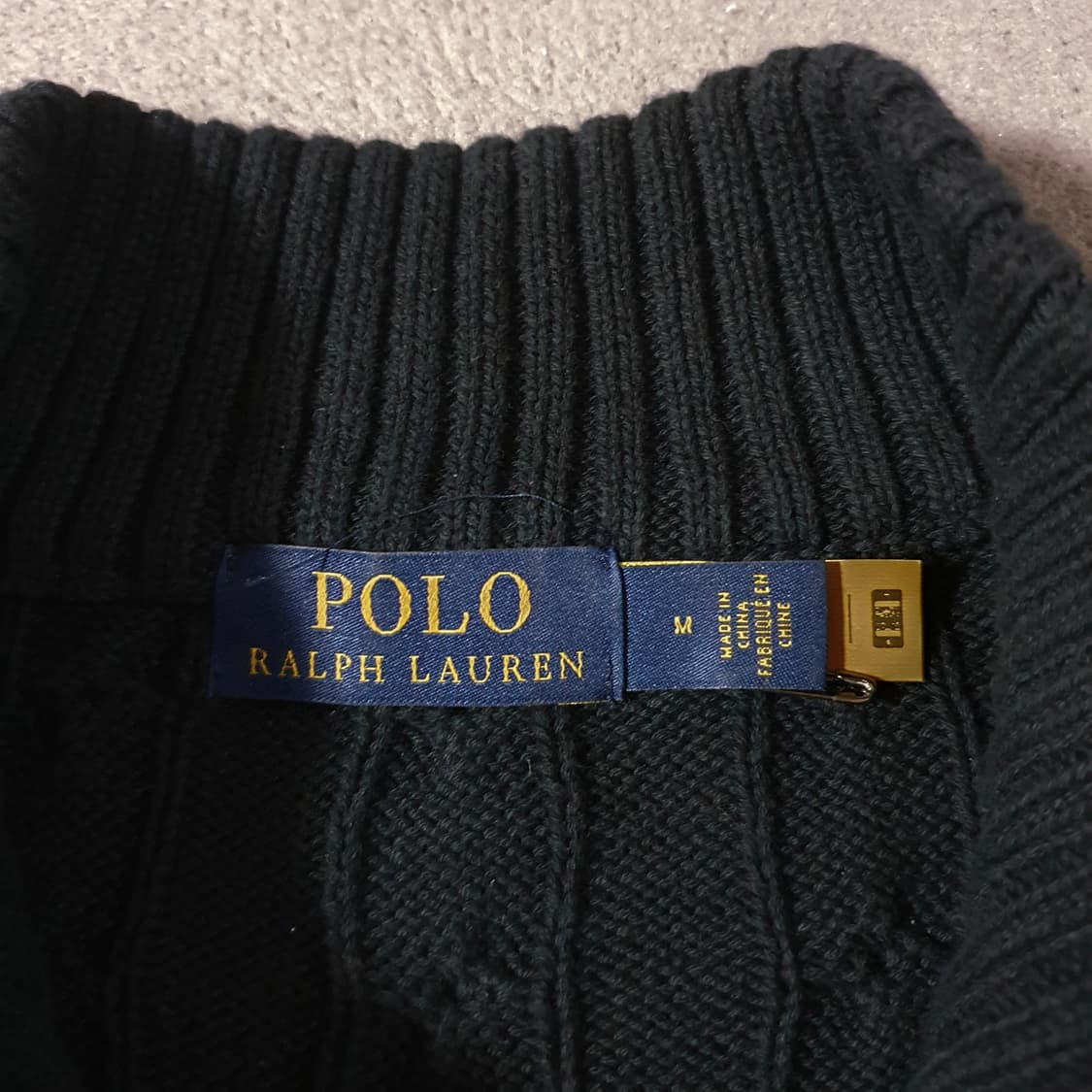 폴로 여성 코튼 케이블 반집업 니트 M 다크네이비 상품이미지5