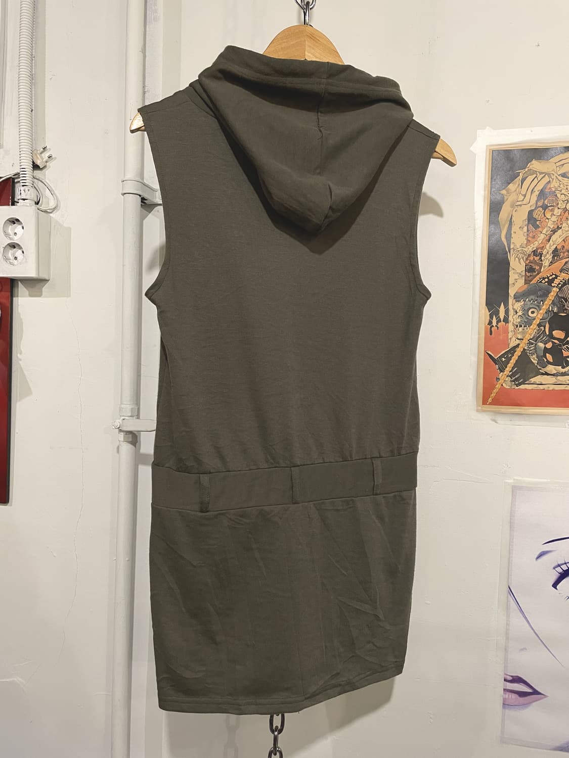 dig deep 디그딥 자수 레터링 카키 후드집업 미니원피스 y2k 상품이미지7