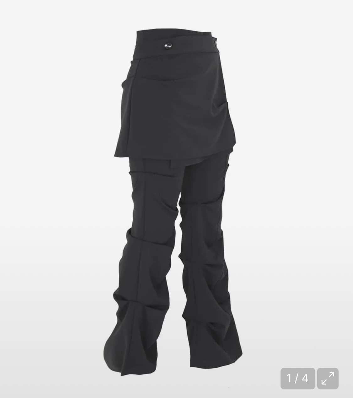 오호스 wrap over tuck pants 차콜 상품이미지1