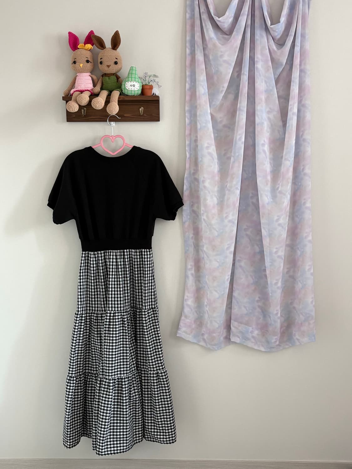 체크 반팔 원피스 상품이미지2