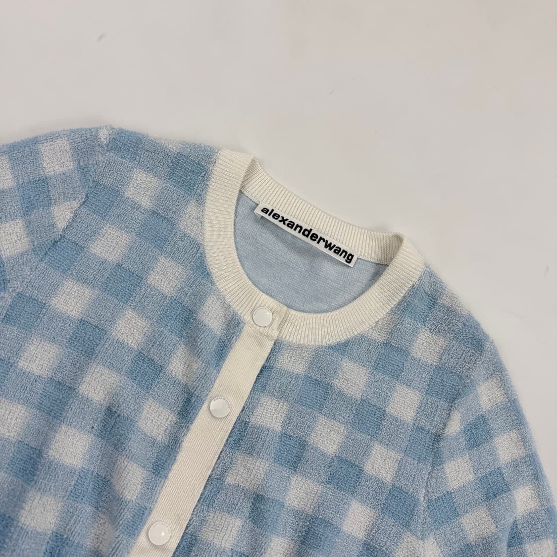 알렉산더왕 깅엄 체크 크롭 테리 니트 탑 상품이미지3