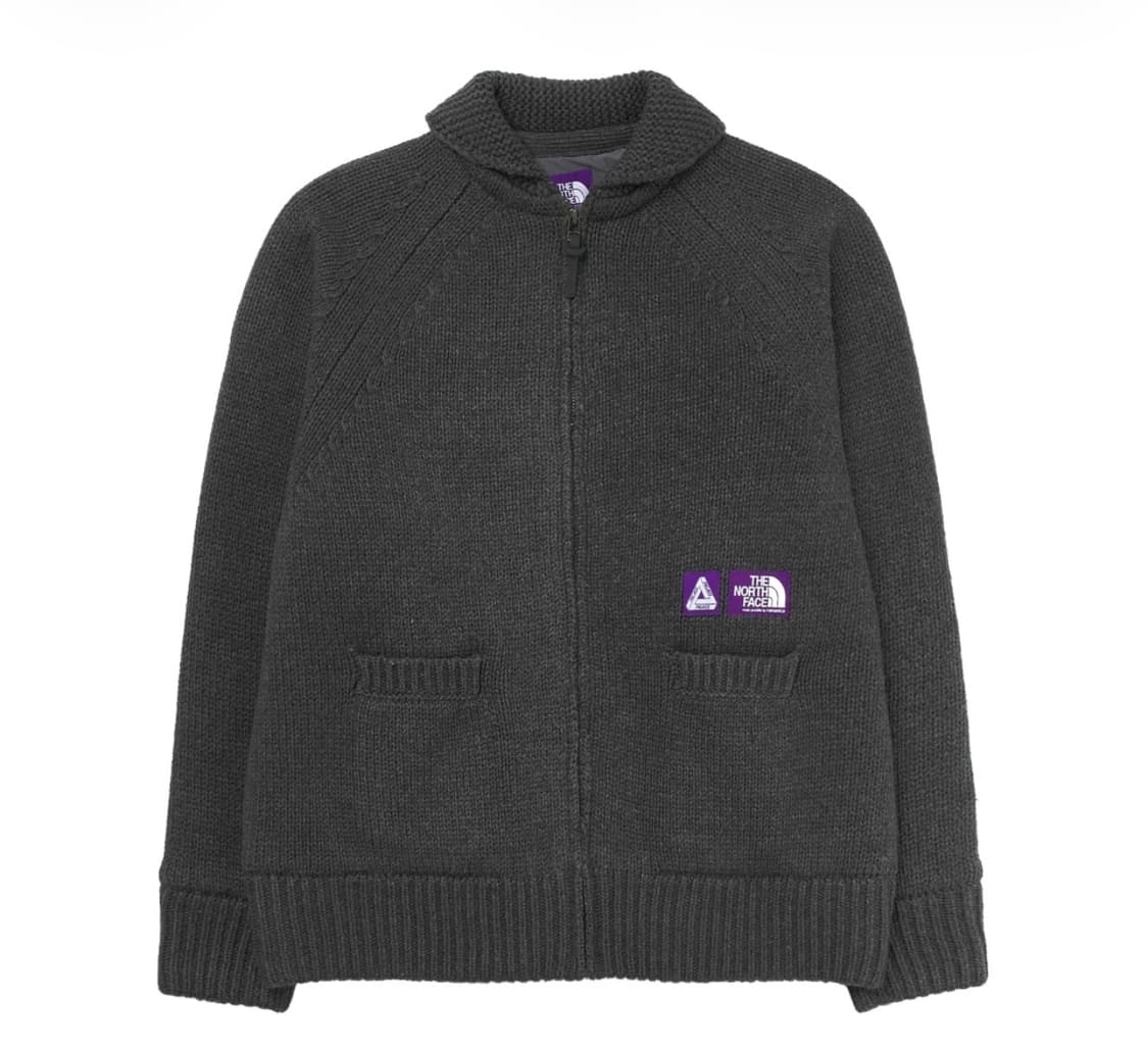 팔라스 x 노스페이스 퍼플라벨 윈드스토퍼 필드 니트 아스팔트 그레이 상품이미지1