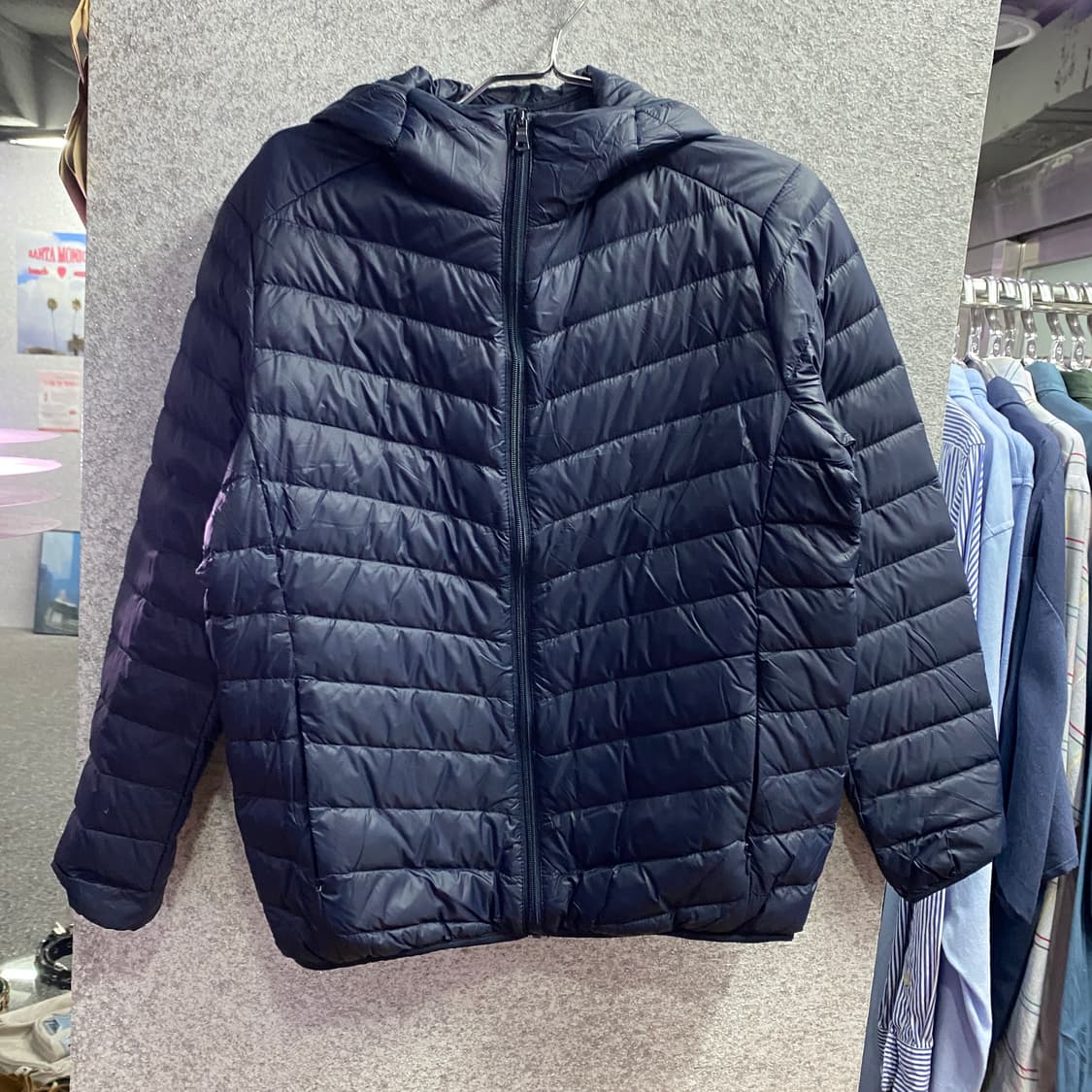 빈티지 네이비 후디 경량패딩 B3454 상품이미지2