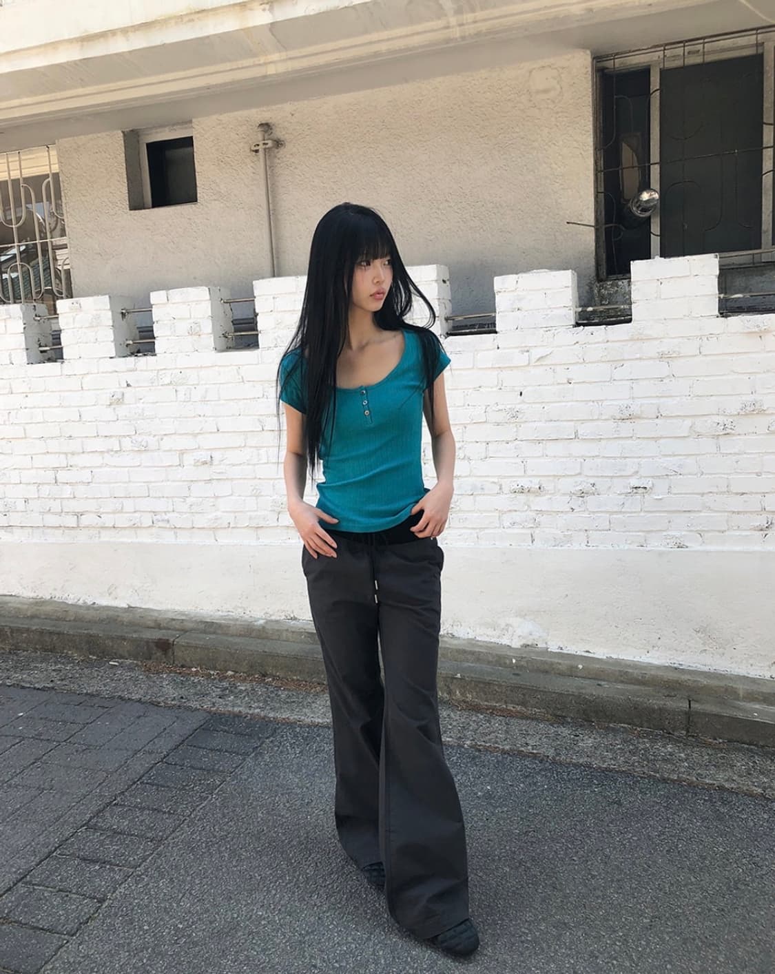 부츠컷 밴딩 팬츠 상품이미지1