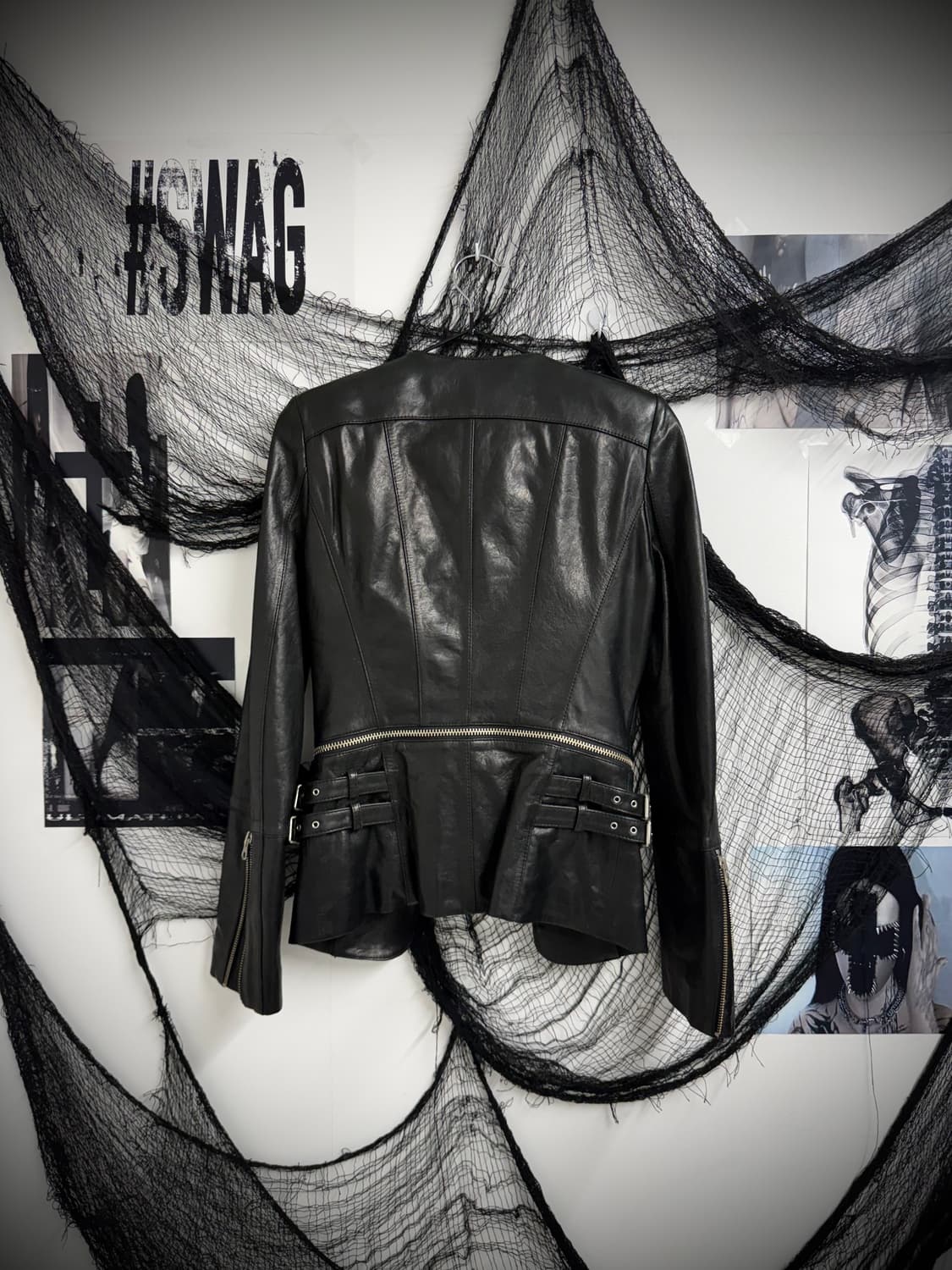 Punk mood real leather jacket 상품이미지8