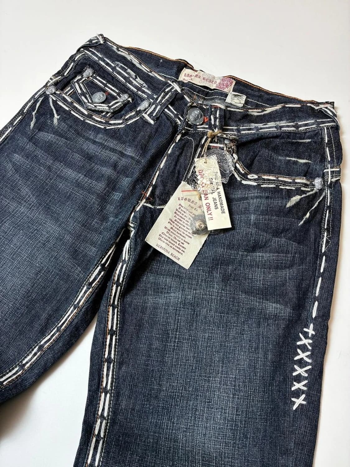 라구나비치 00'sY2K 펑크데드스탁 스티치자수데님팬츠PN88308830 상품이미지5