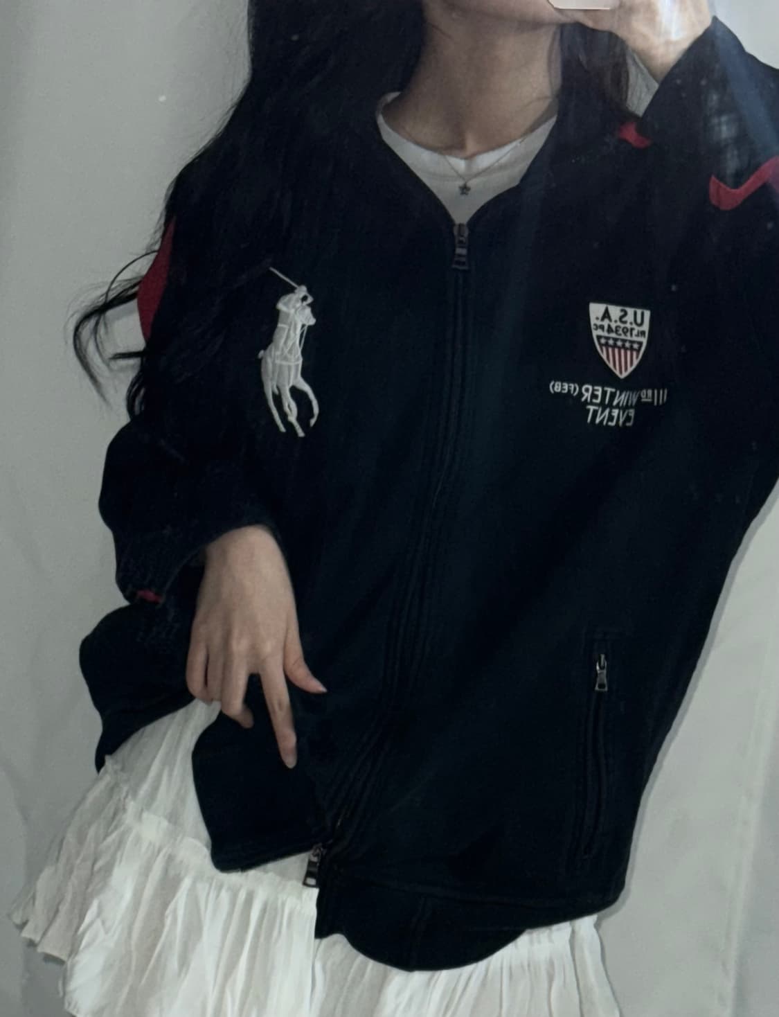 🐰폴로 랄프로렌 usa 빅포니 블랙 유일 매물 대대장 집업 점퍼🖤 상품이미지1