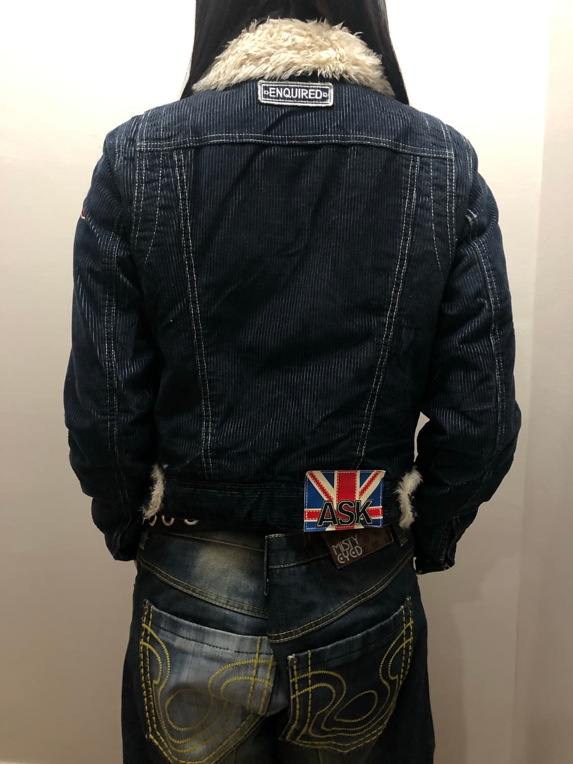 빈티지 에스크 퍼 카라 패치 데님 코듀로이 자켓 상품이미지9