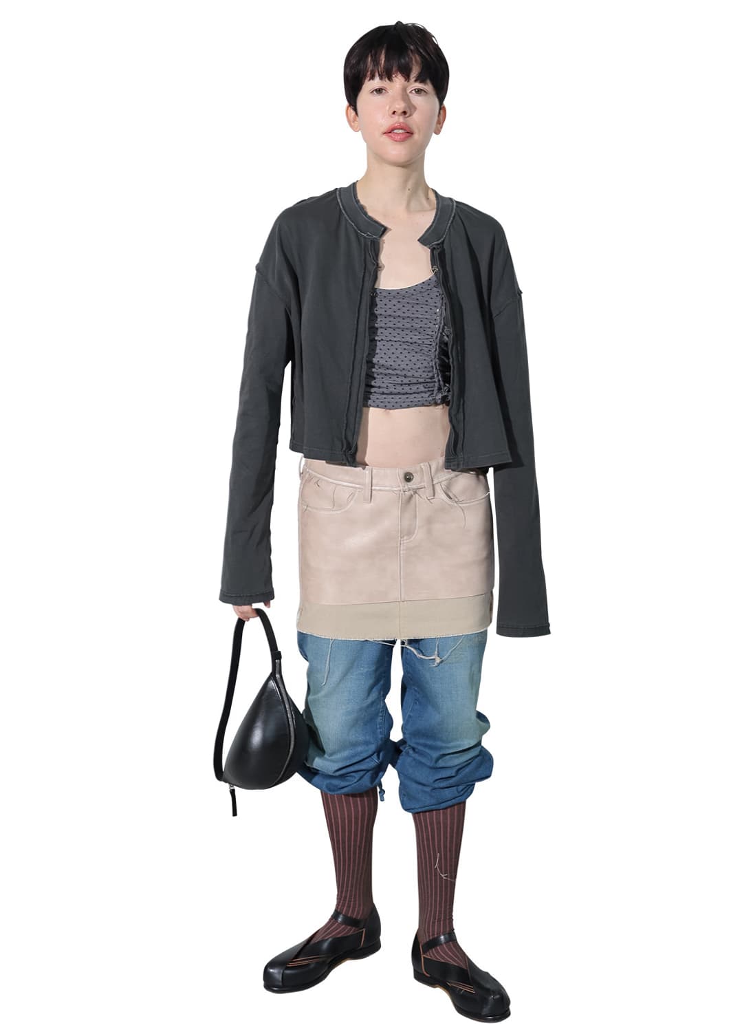 [F]퍼버즈 26ss Front Lock 롱 슬리스브리스 티/그레이 상품이미지2