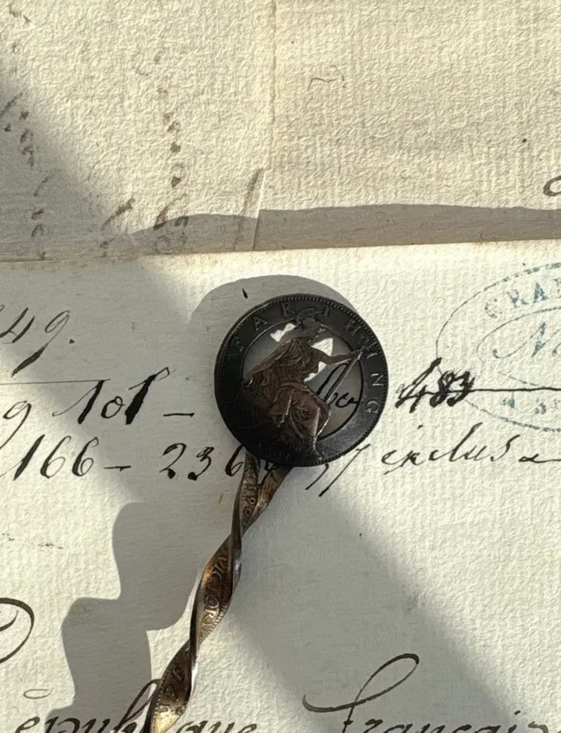 1901년 빅토리아여왕 1페니 코인 스푼 상품이미지2