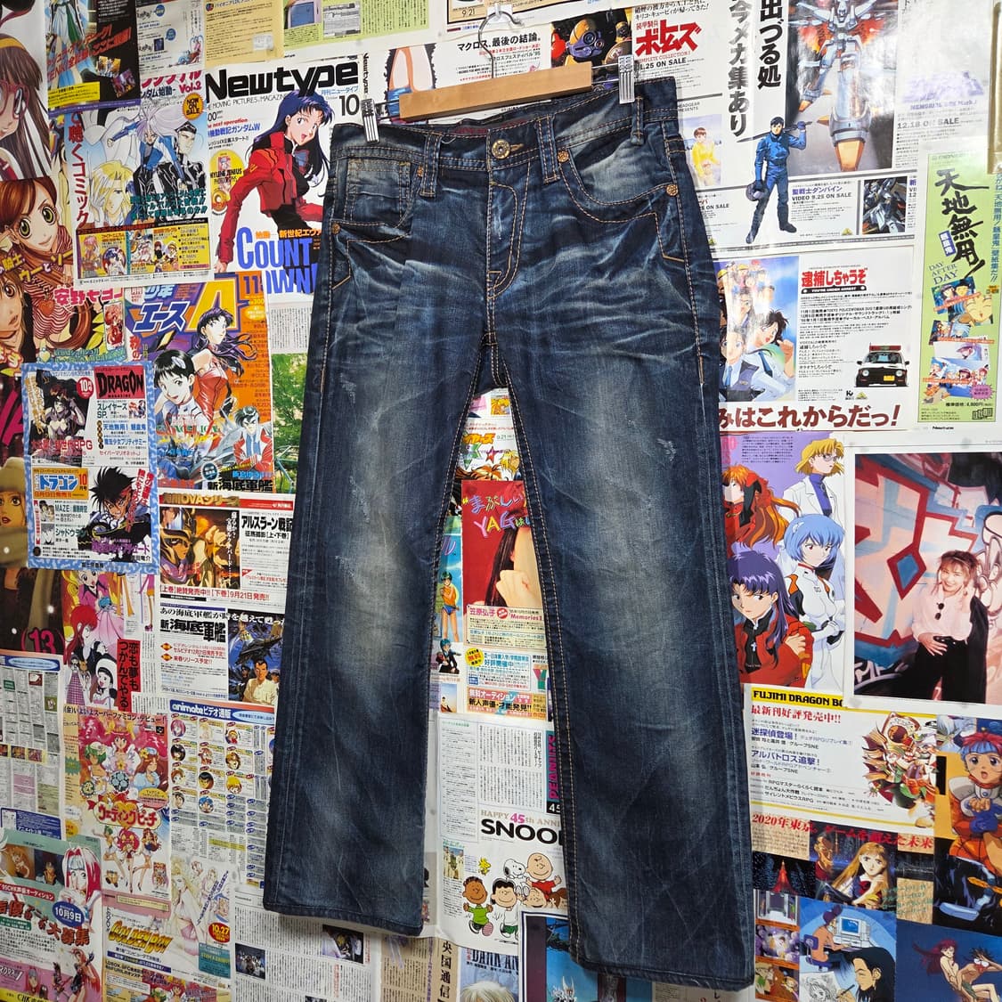 버커루 진청 워싱 y2k 세미 부츠컷 데님 팬츠 상품이미지6