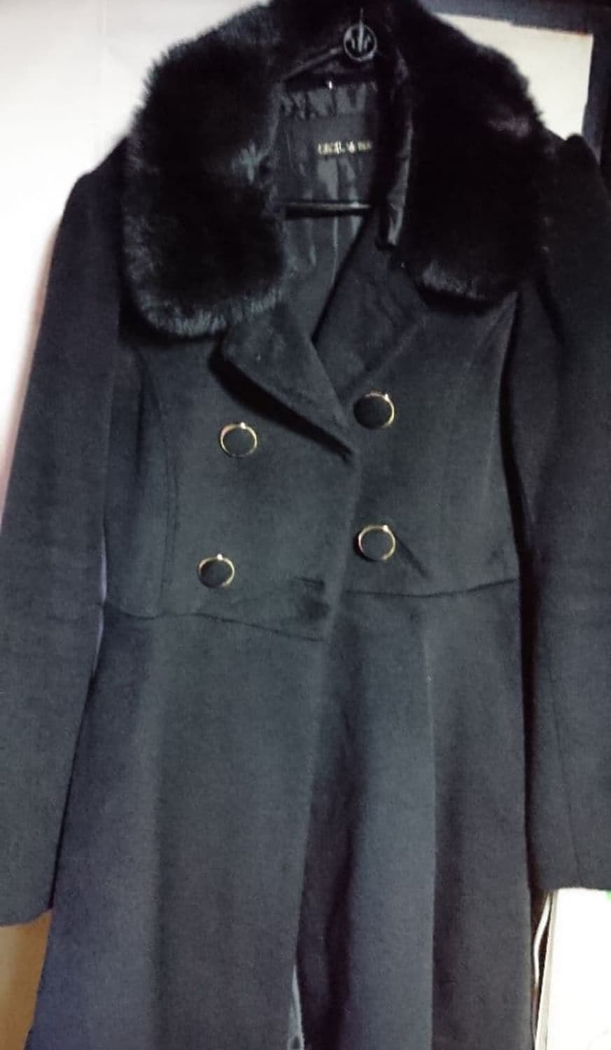 세실맥비 블랙 퍼카라코트 a라인 오네갸루 쿠로갸루 m사이즈 상품이미지1