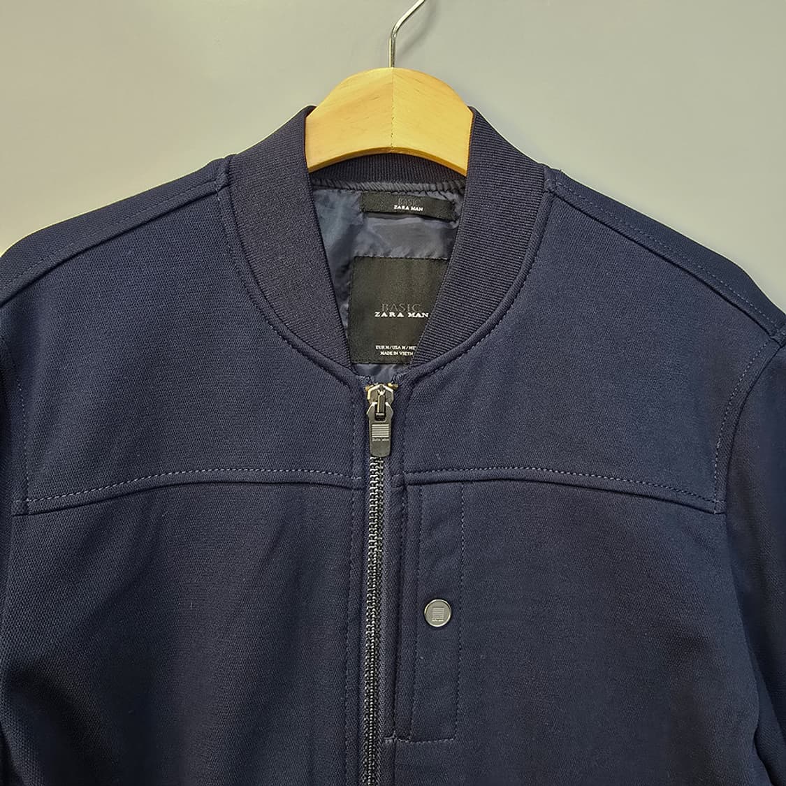 자라(ZARA) 베이직 집업 블루종 네이비 M 상품이미지3