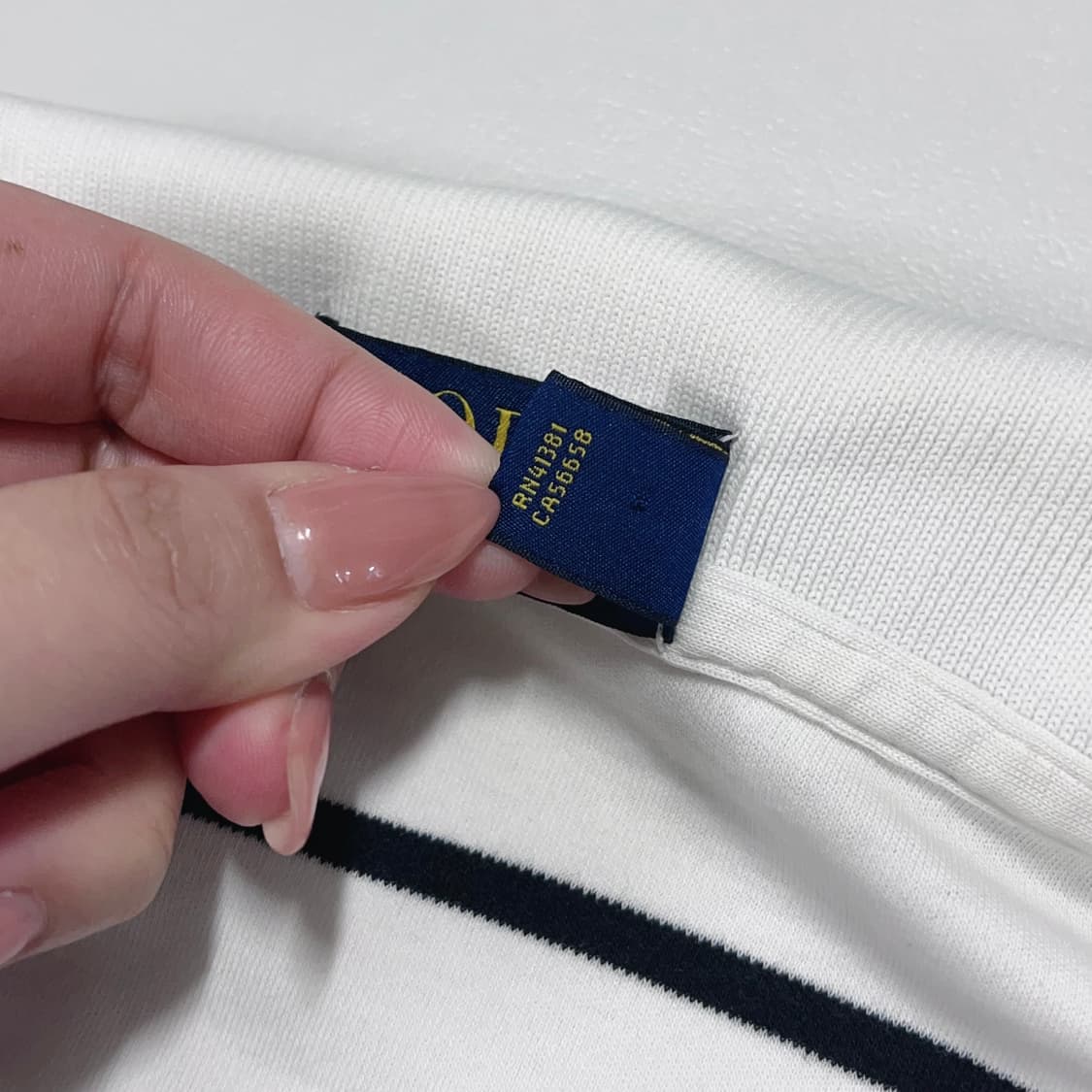 [정품] 폴로 화이트 / 블랙포니 단가라 반팔카라티 [ L ] 상품이미지4