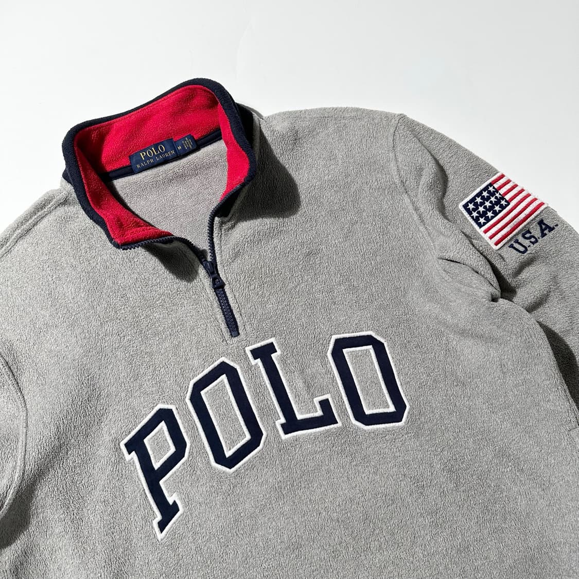 폴로 랄프로렌 아치로고 성조기 하프집업 후리스 상품이미지3