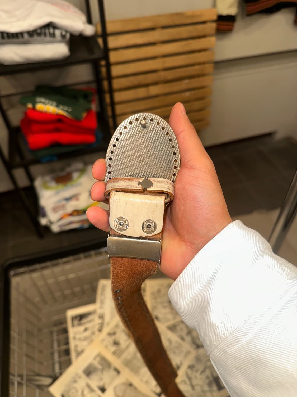 Big buckle Real leather stud patten belt 상품이미지9