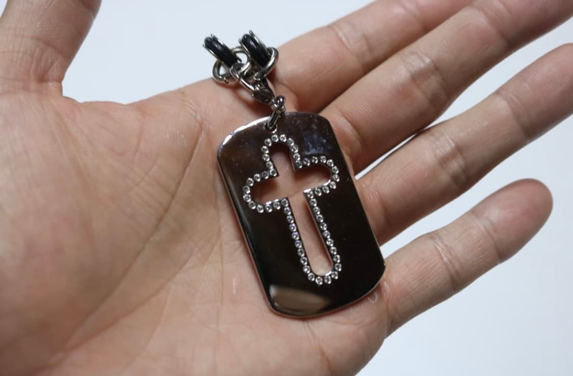 돌체앤가바나 실버 큐빅 도그택 상품이미지5