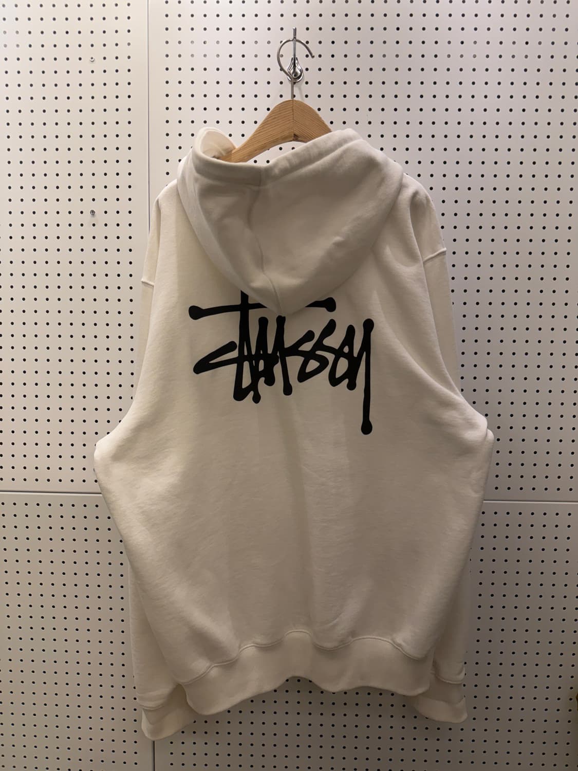 스투시 빅로고 화이트 박시 후드집업 U81 상품이미지3