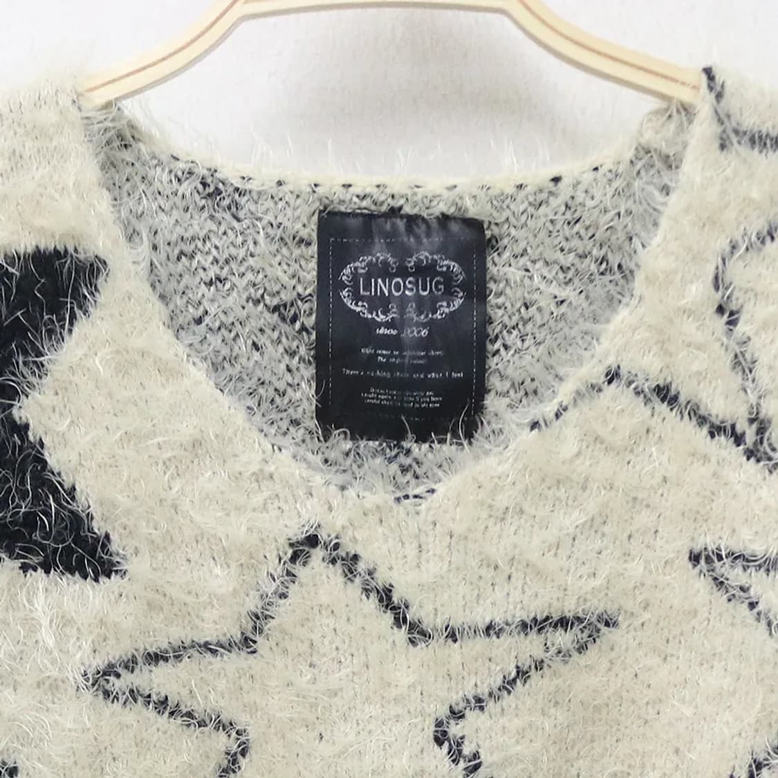 LINOSUG 별 패턴 브이넥 니트 61230 상품이미지3