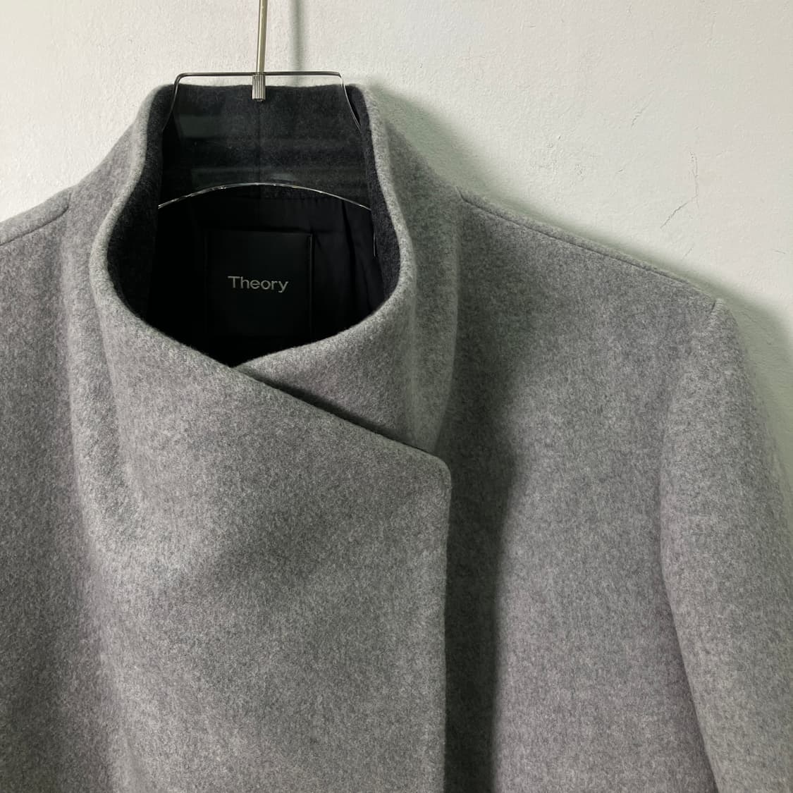 띠어리 그레이 울 캐시미어 하이넥 하프 코트 M 상품이미지4