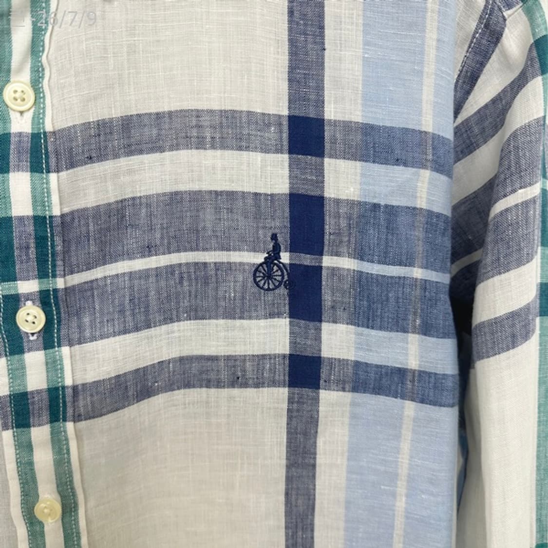 빈폴 남자 마100% 마 체크셔츠 남장 100 상품이미지3