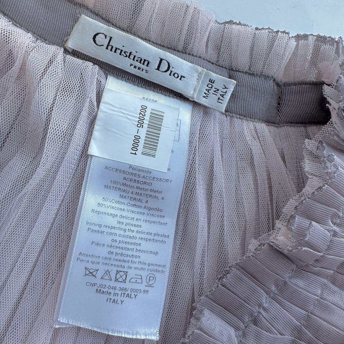 크리스챤디올 플리츠 옴브레 튤 스커트 상품이미지4