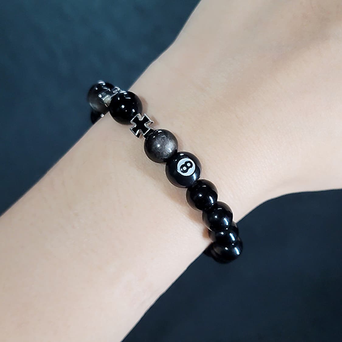 Omen8 옵시디언 10mm 남자 빈티지 원석 팔찌 상품이미지5