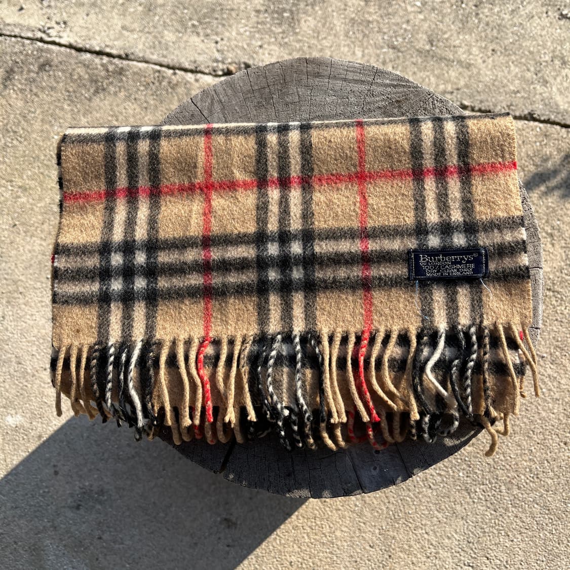 90s  버버리 캐시미어 머플러 2장 세트 영국생산  상품이미지4