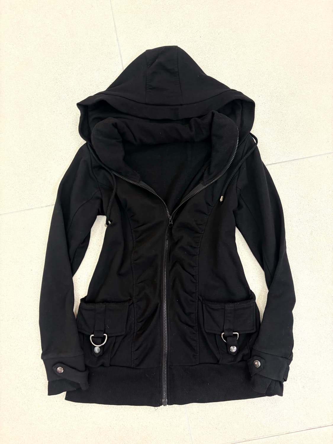 블랙 셔링 후드집업 상품이미지1