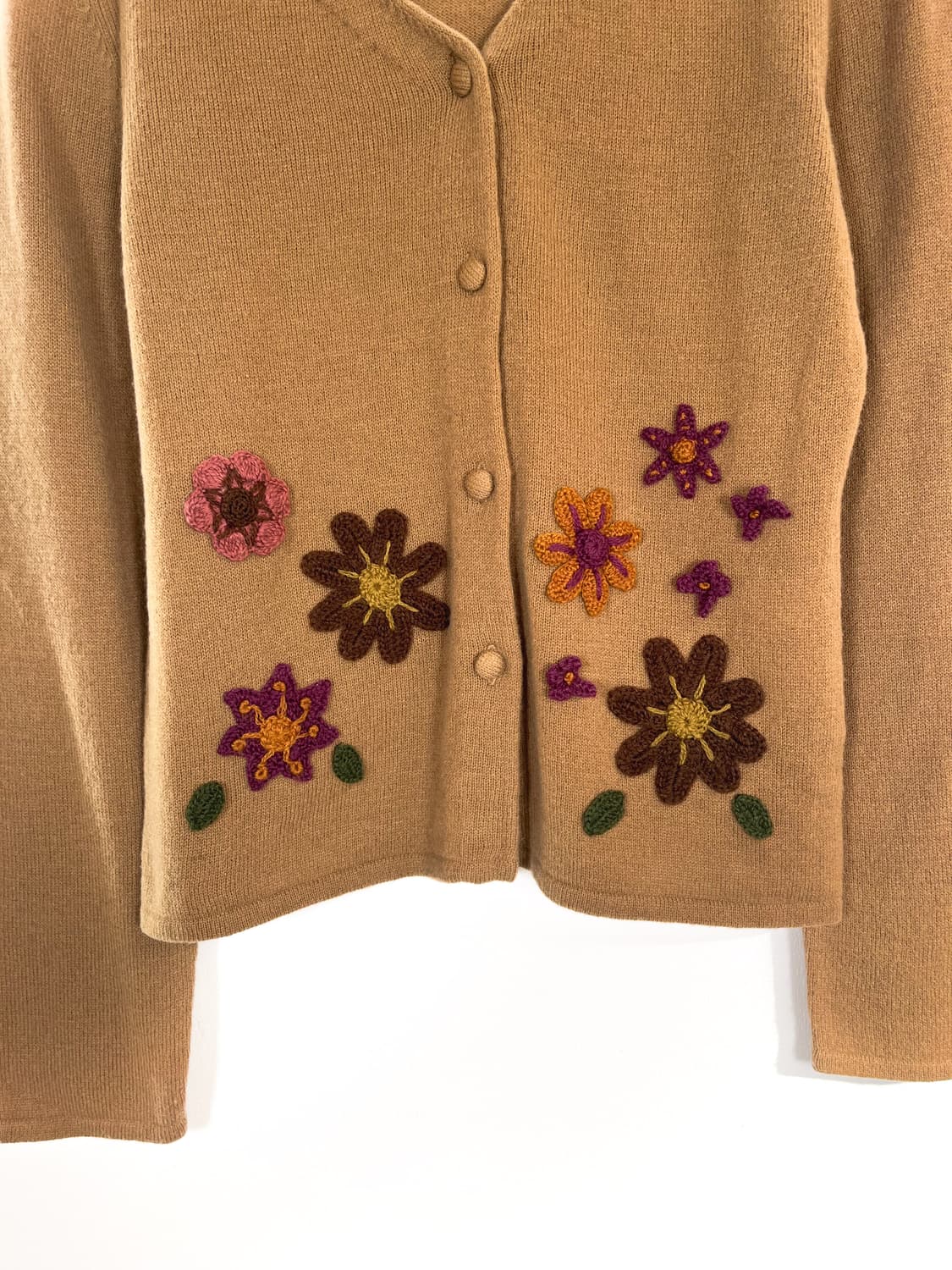 조코모몰라 플라워 스티치 울 가디건 상품이미지5