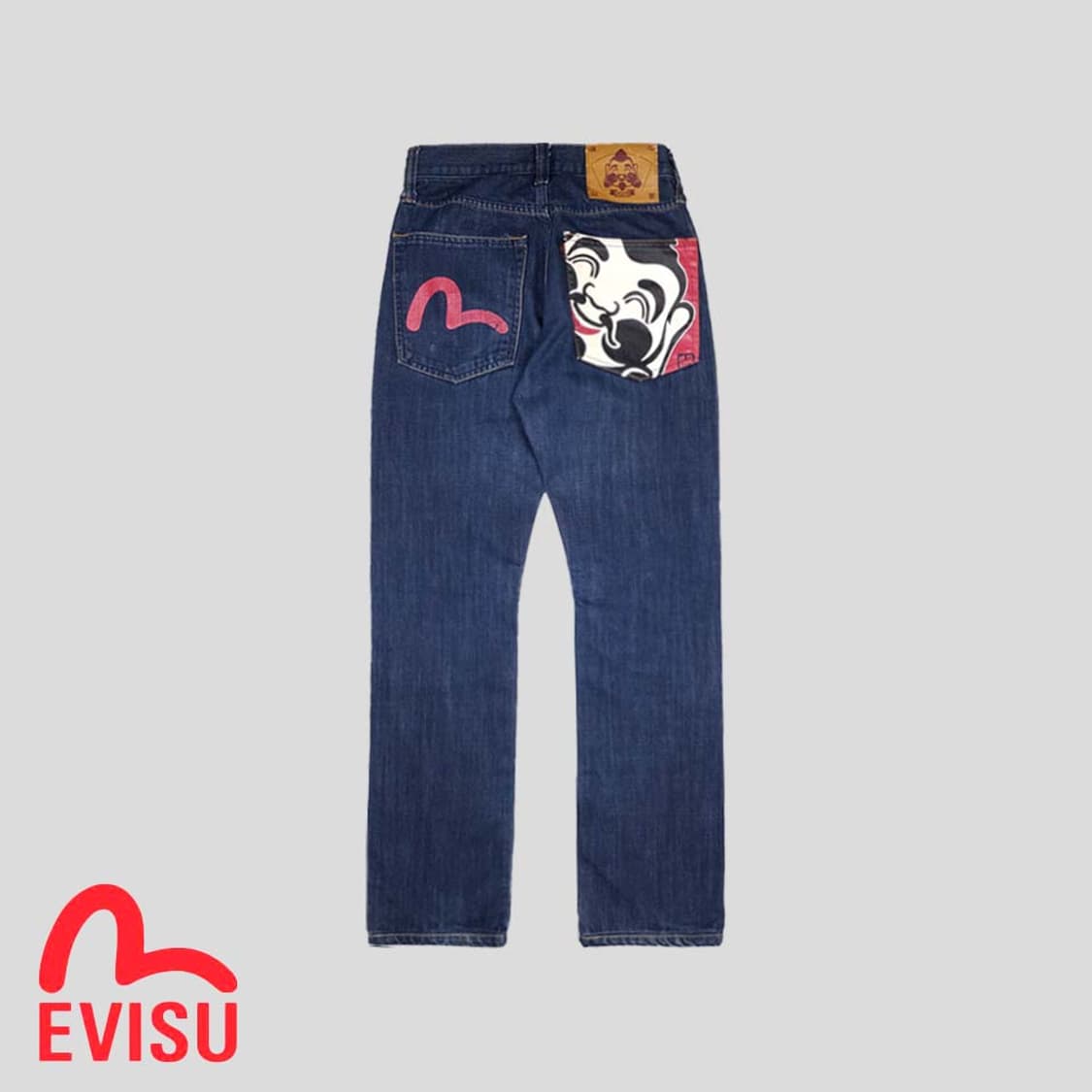 에비수 EVISU 진청 포켓 프린팅 스트레이트 데님팬츠 상품이미지2