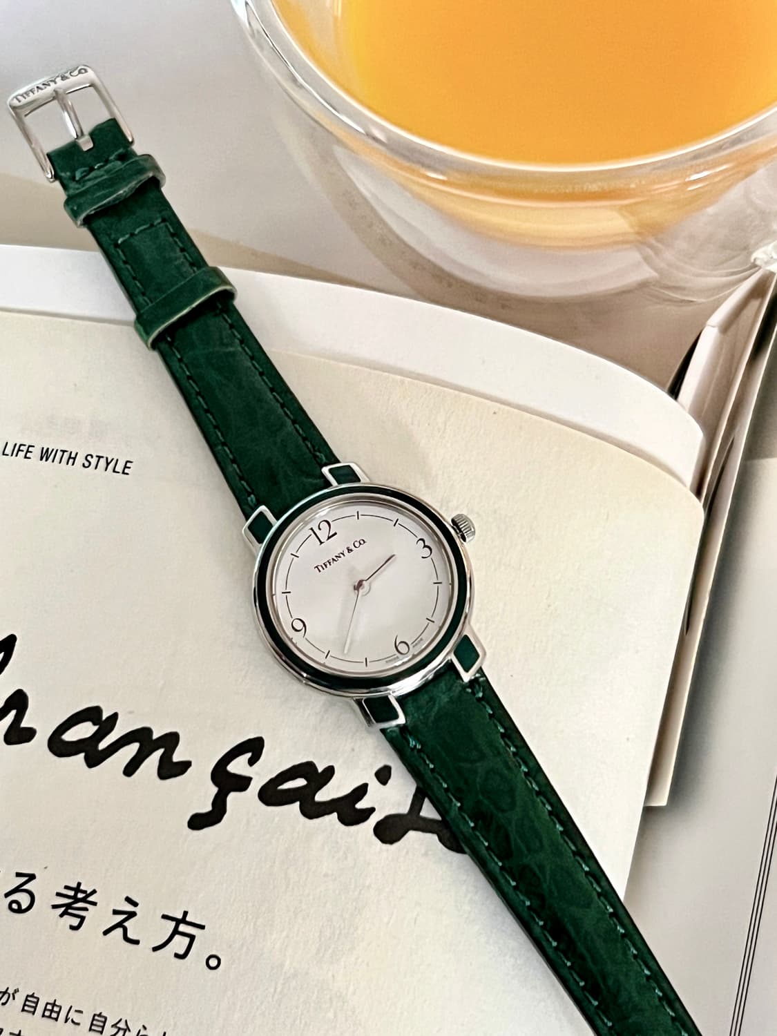 Tiffany&Co 라운드 그린 베젤 티파니 앤 코 빈티지 시계 상품이미지4