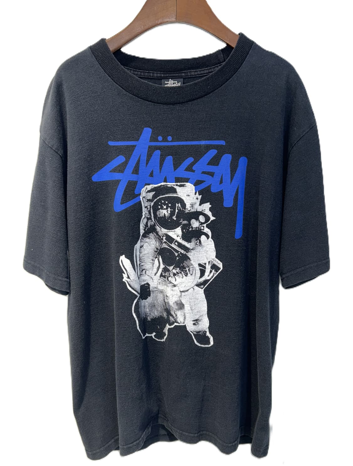 스투시 블루 로고 우주 비행사 반팔 티셔츠 상품이미지1