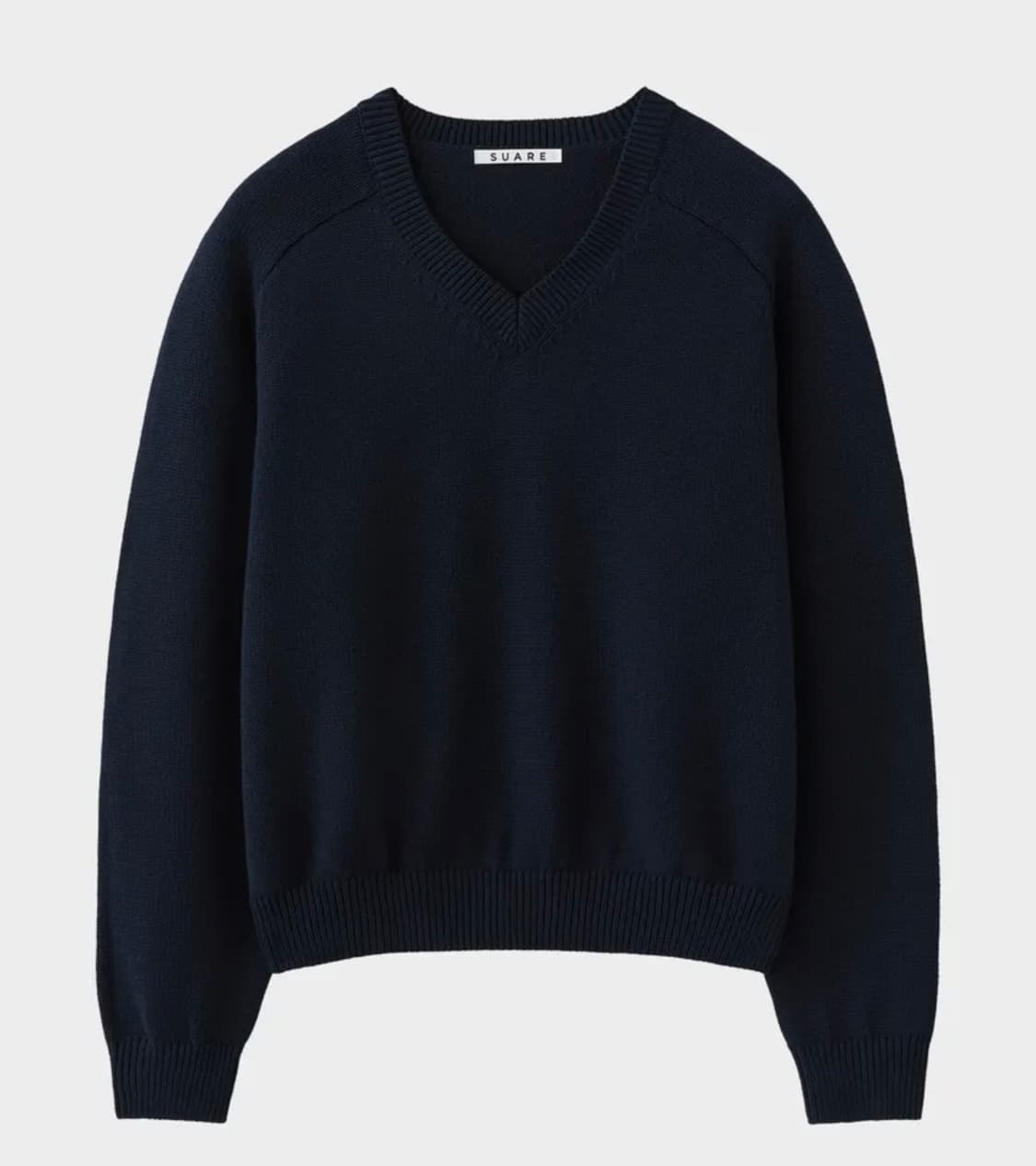 수아레X데일리룸] 데일리 코튼 새들 크롭 니트 black 상품이미지1