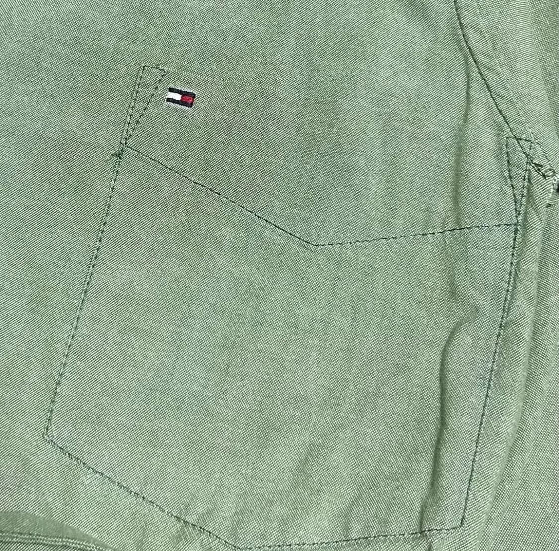 [L] Tommy 타미힐피거 우먼즈 라이트그린 코튼 드레스셔츠 상품이미지4