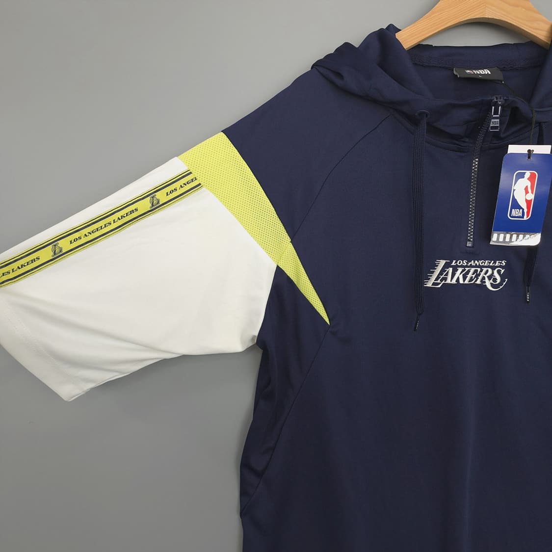 새제품) NBA LA 레이커스 하프집업 후드 반팔티 네이비 L 상품이미지2