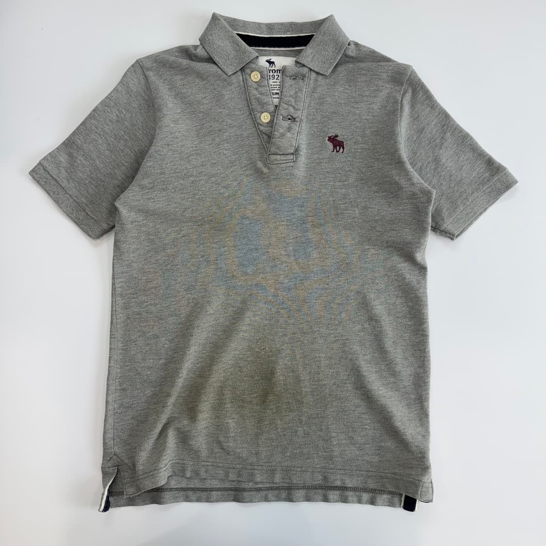 Abercrombie 아베크롬비 그레이 카라 반팔티 상품이미지3