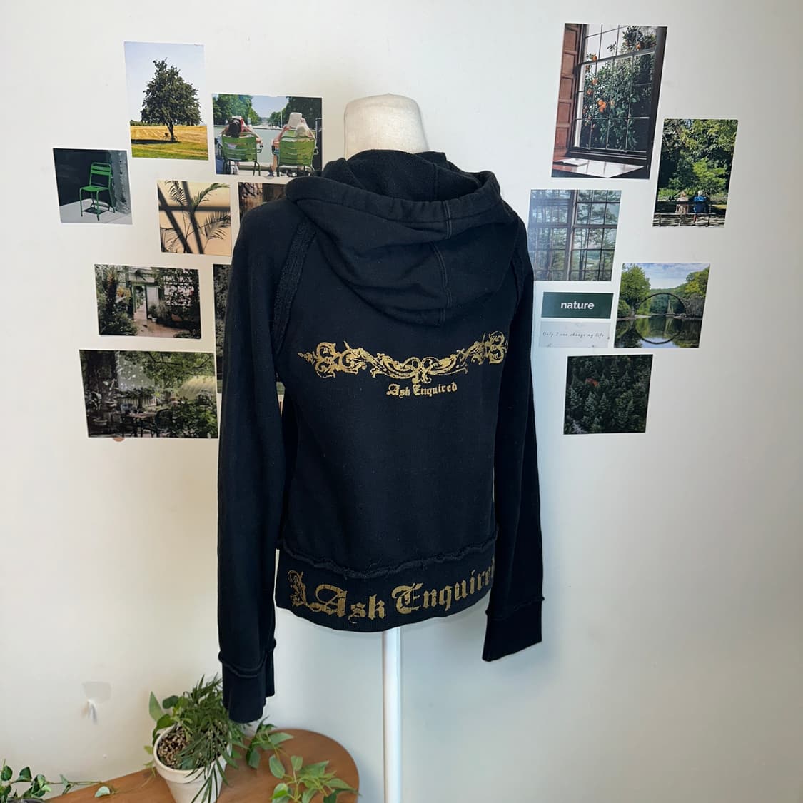 Black gold punk hood zipup 상품이미지6